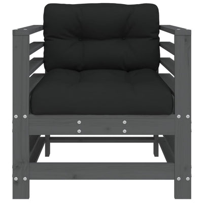 Harmaa puutarhatuolit tyynyillä Iosefinii (2 kpl mänty)