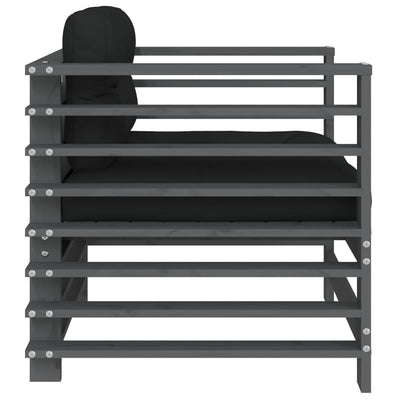 Harmaa puutarhatuolit tyynyillä Iosefinii (2 kpl mänty)