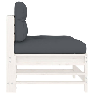 Valkoinen keskisohvat tyynyillä Iosefinii (2 kpl mänty)