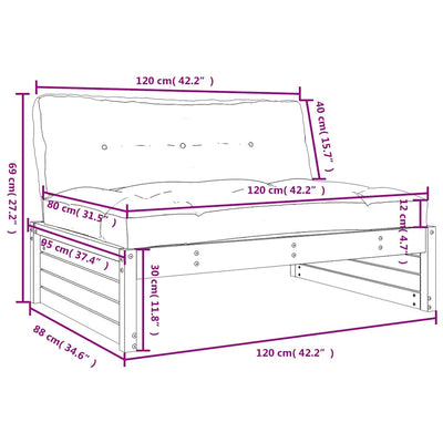 Hunajanruskea keskisohva Hassouneh 120x80cm (mänty)