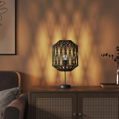 Musta lampunvarjostin Istrat Ø23x28cm (rauta ja paperi)