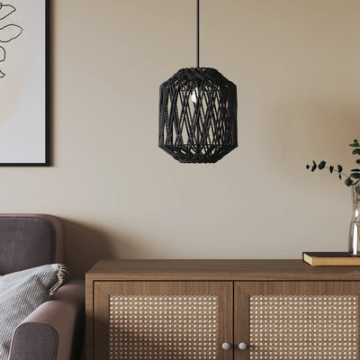 Musta lampunvarjostin Istrat Ø23x28cm (rauta ja paperi)