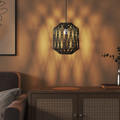 Musta lampunvarjostin Istrat Ø23x28cm (rauta ja paperi)