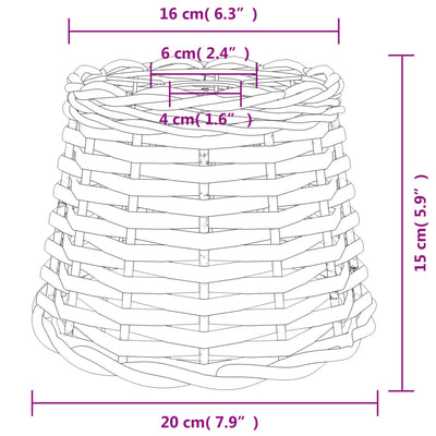 Kattovalaisimen varjostin ruskea Ø20x15 cm paju