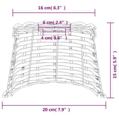 Kattovalaisimen varjostin ruskea Ø20x15 cm paju