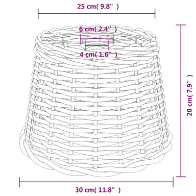 Kattovalaisimen varjostin ruskea Ø30x20 cm paju