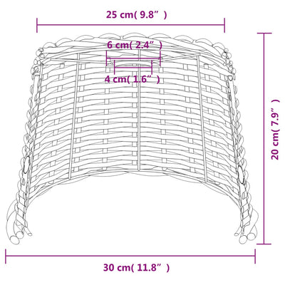 Kattovalaisimen varjostin ruskea Ø30x20 cm paju