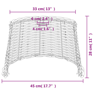 Kattovalaisimen varjostin ruskea Ø45x28 cm paju