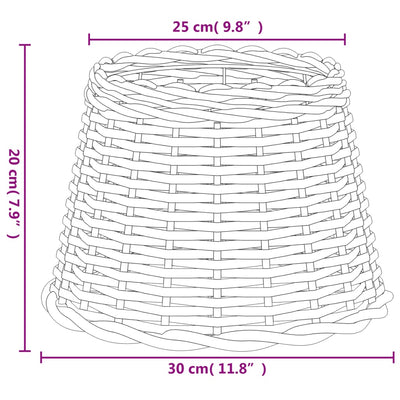 Lampunvarjostin ruskea Ø30x20 cm paju