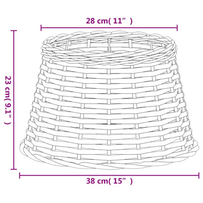 Lampunvarjostin ruskea Ø38x23 cm paju