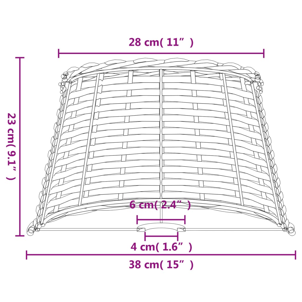 Ruskea lampunvarjostin Angell Ø38x23cm (paju)