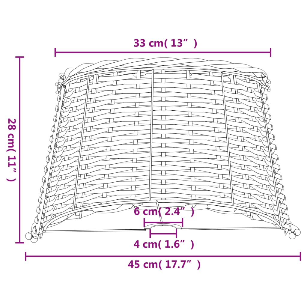 Ruskea lampunvarjostin Angell Ø45x28cm (paju)