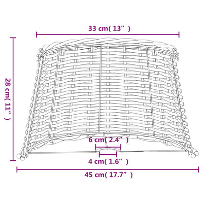 Lampunvarjostin ruskea Ø45x28 cm paju
