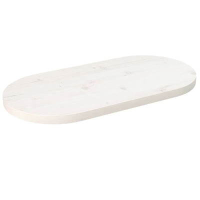Pöytälevy valkoinen 60x30x2,5 cm täysi mänty ovaali