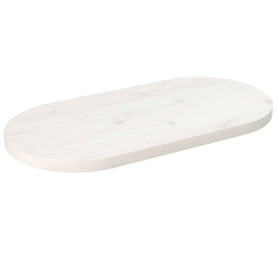 Pöytälevy valkoinen 70x35x2,5 cm täysi mänty ovaali