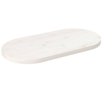 Pöytälevy valkoinen 80x40x2,5 cm täysi mänty ovaali