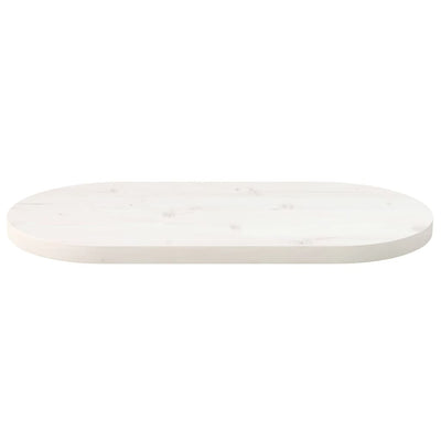 Pöytälevy valkoinen 80x40x2,5 cm täysi mänty ovaali