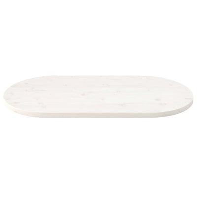 Pöytälevy valkoinen 90x45x2,5 cm täysi mänty ovaali