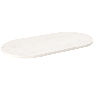 Pöytälevy valkoinen 100x50x2,5 cm täysi mänty ovaali