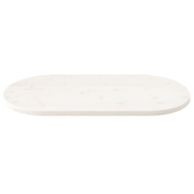 Pöytälevy valkoinen 100x50x2,5 cm täysi mänty ovaali