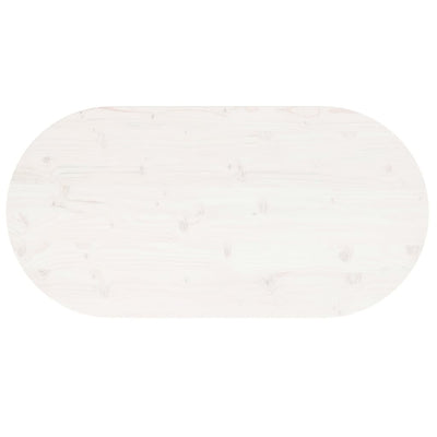 Pöytälevy valkoinen 100x50x2,5 cm täysi mänty ovaali