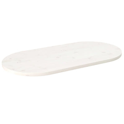 Pöytälevy valkoinen 110x55x2,5 cm täysi mänty ovaali