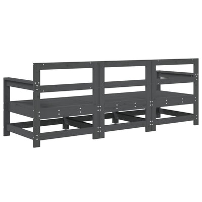 Harmaa puutarhasohvasarja Zahari (3-osainen, mänty)