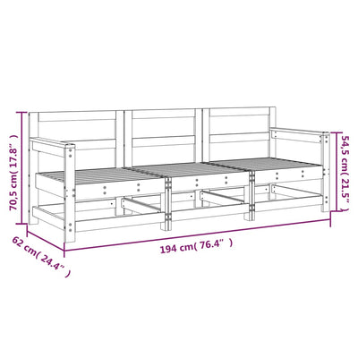 Musta puutarhasohvasarja Zahari (3-osainen, mänty)