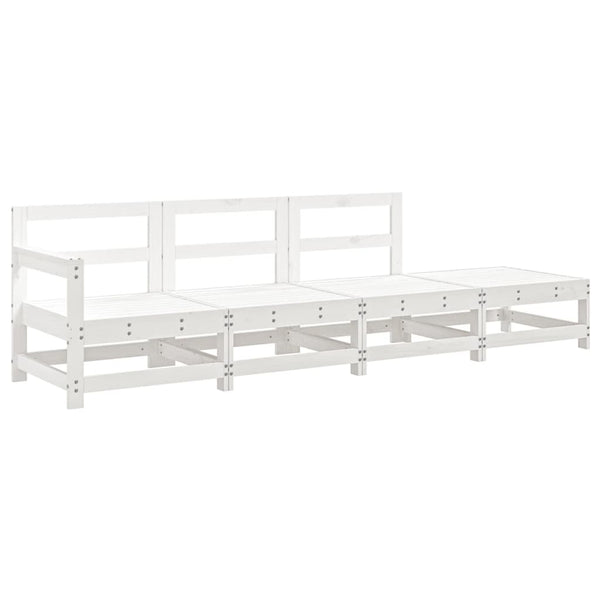 Valkoinen puutarhasohvasarja Zahari (4-osainen, mänty)