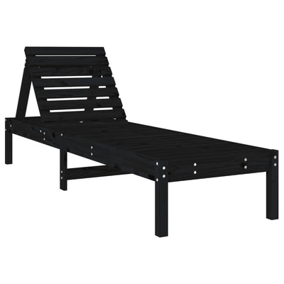 Aurinkotuolit 2 kpl musta 199,5x60x74 cm täysi mänty