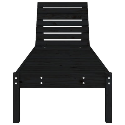Aurinkotuolit 2 kpl musta 199,5x60x74 cm täysi mänty