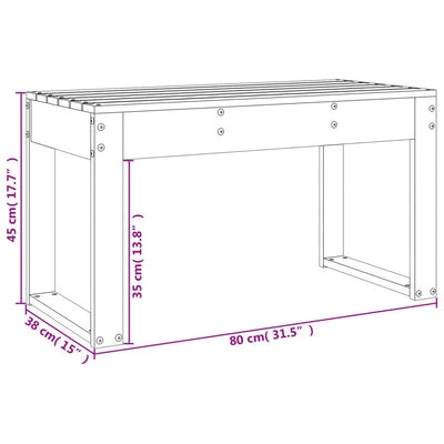 Puutarhapenkki hunajanruskea 80x38x45 cm täysi mänty