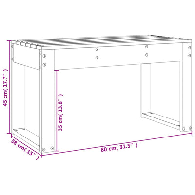 Puutarhapenkki musta 80x38x45 cm täysi mänty