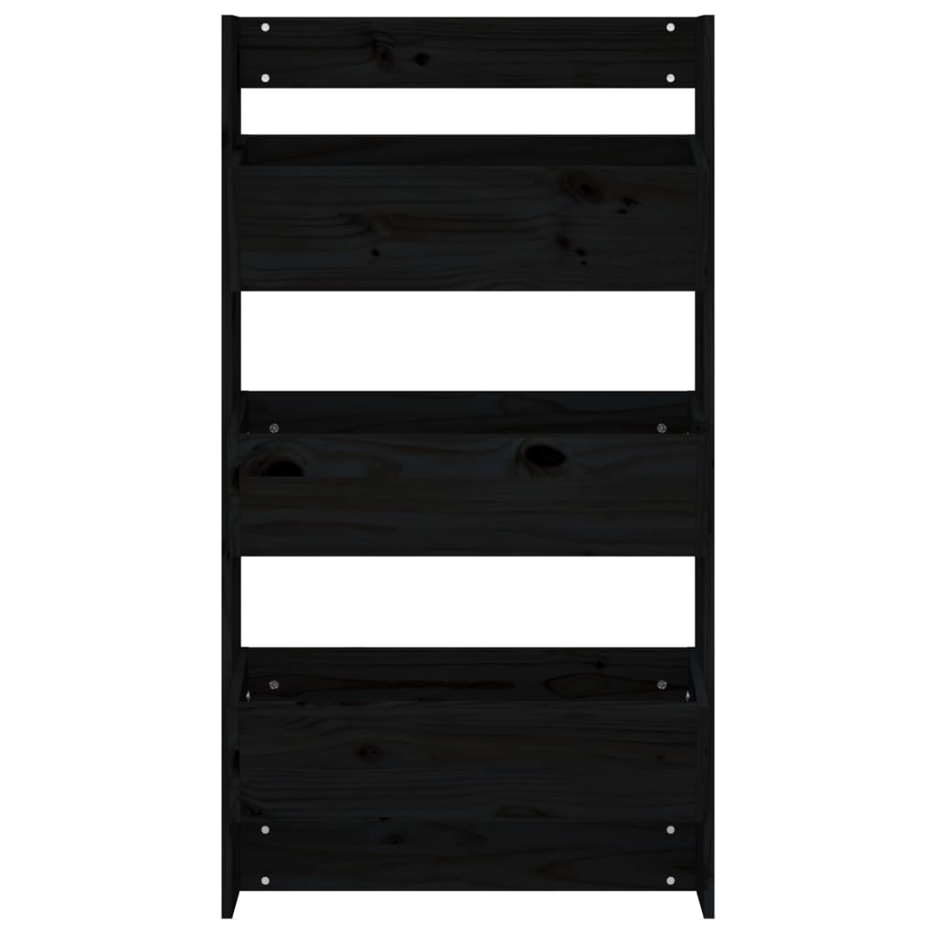 Musta seinäkukkalaatikko Iena 60x18,5x110cm (3 tasoa, mänty)