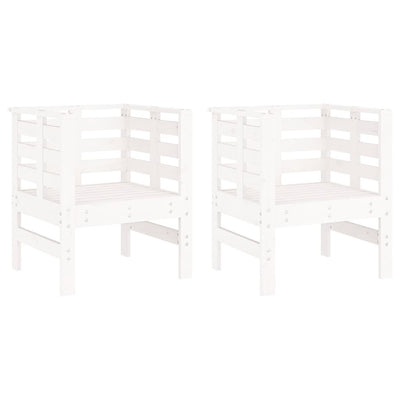 Puutarhatuolit 2 kpl valkoinen 61,5x53x71 cm täysi mänty