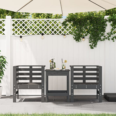 Puutarhatuolit 2 kpl harmaa 61,5x53x71 cm täysi mänty