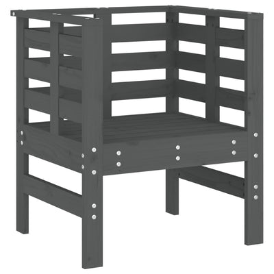 Puutarhatuolit 2 kpl harmaa 61,5x53x71 cm täysi mänty
