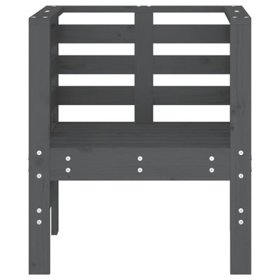 Puutarhatuolit 2 kpl harmaa 61,5x53x71 cm täysi mänty