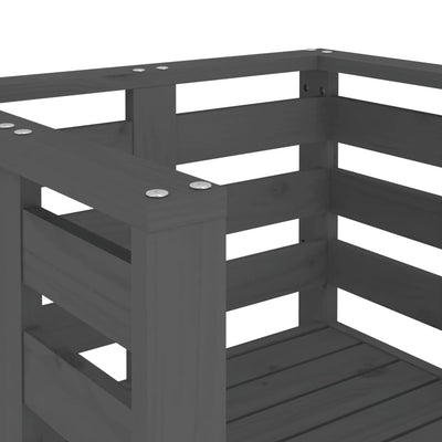 Puutarhatuolit 2 kpl harmaa 61,5x53x71 cm täysi mänty