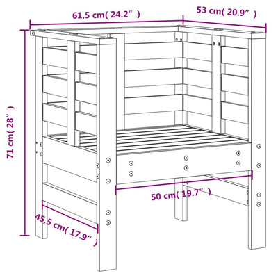 Puutarhatuolit 2 kpl 61,5x53x71 cm täysi douglaskuusi