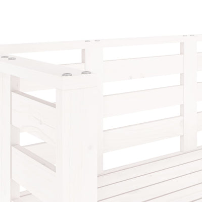 Valkoinen puutarhapenkki Cheptanaru 111,5x53x71cm (mänty)