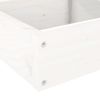 Ulkokukkalaatikko 4 tasoa 106x104,5x36 cm valkoinen täysi mänty