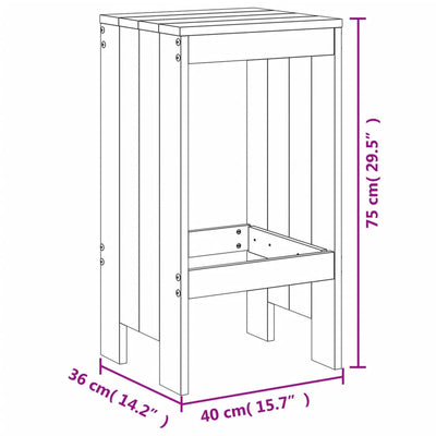 Baarijakkarat 2 kpl valkoinen 40x36x75 cm täysi mänty