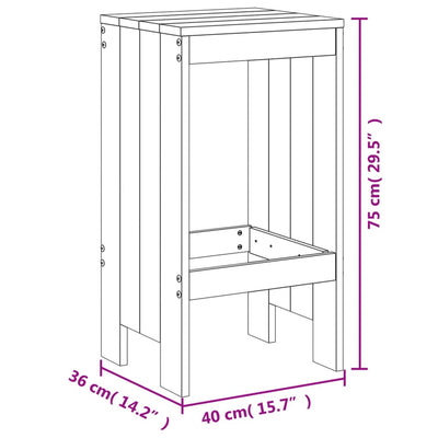 Baarijakkarat 2 kpl harmaa 40x36x75 cm täysi mänty