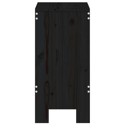 Baarijakkarat 2 kpl musta 40x36x75 cm täysi mänty