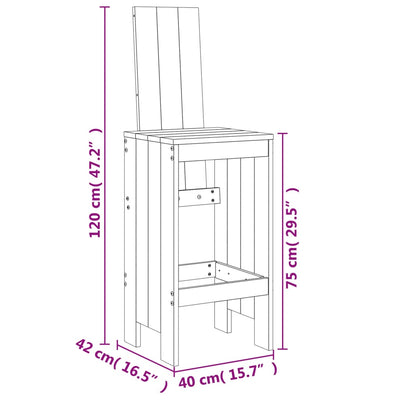 Baarijakkarat 2 kpl 40x42x120 cm täysi mänty