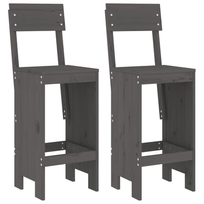 Baarijakkarat 2 kpl harmaa 40x48,5x115,5 cm täysi mänty