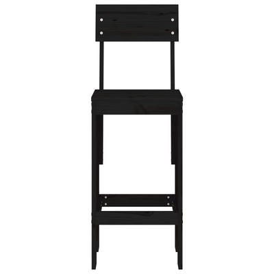 Baarijakkarat 2 kpl musta 40x48,5x115,5 cm täysi mänty