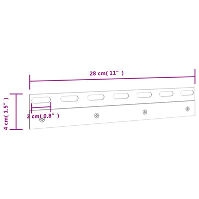 Liitoslevyt 4 kpl hopea 28 cm ruostumaton teräs