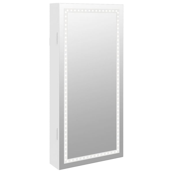 Valkoinen peilikorukaappi Durau (led-valoilla seinälle asennettava)